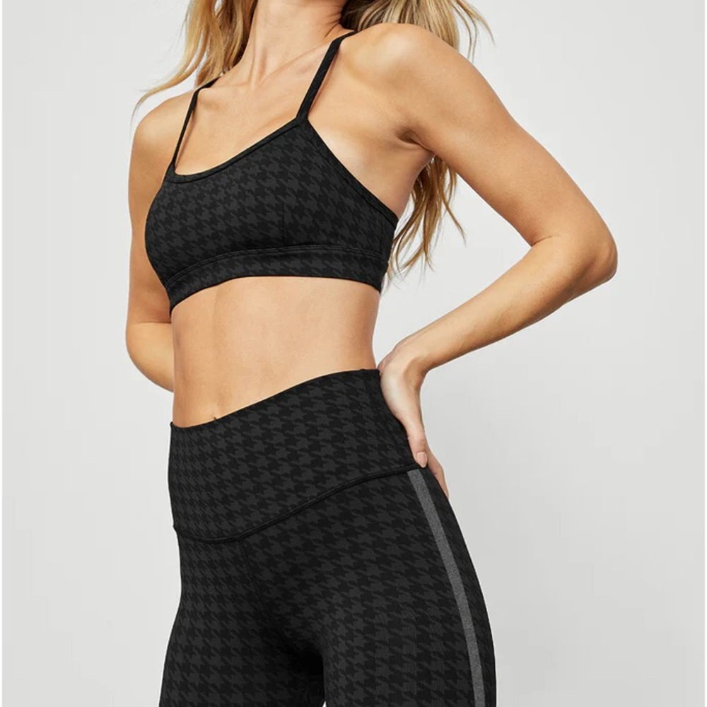 Alo Yoga Black and Grey Houndstooth set